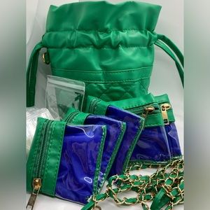 Jewelry organizer emerald green converts to evening bag
